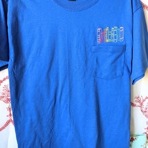 Bookshelf Embroidered T-shirt